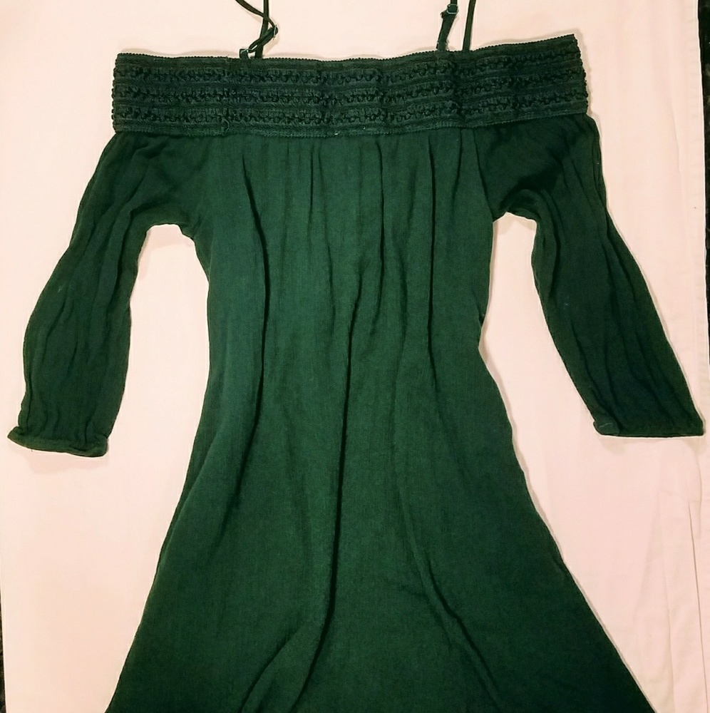 Green Off the Shoulder Dress